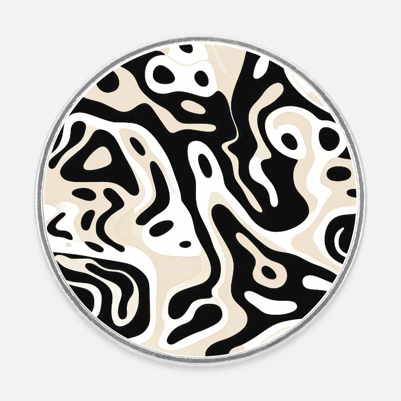 Flux et reflux organiques - Magnet rond - blanc