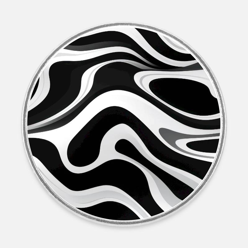 Mirage zèbre - Magnet rond - blanc