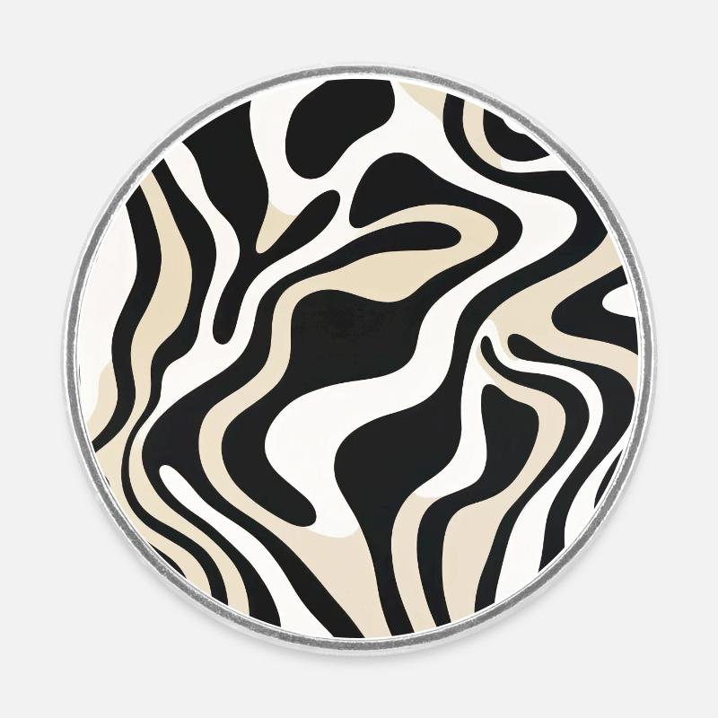 Mirage zèbre - Magnet rond - blanc