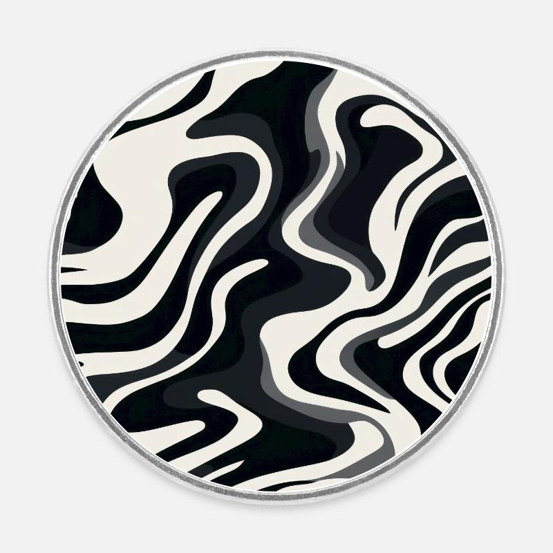 Zebra Mirage - Round  fridge magnet - white