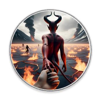 Folgt mir in den Abgrund - Infernal Devil's Pact #07 - Runder Kühlschrankmagnet - Weiß - Vorne