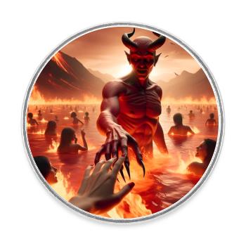 Folgt mir in den Abgrund - Infernal Devil's Pact #14 - Runder Kühlschrankmagnet - Weiß - Vorne
