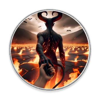 Follow Me to the Abyss - Infernal Devil's Pact #06 - Round  fridge magnet - white - Front