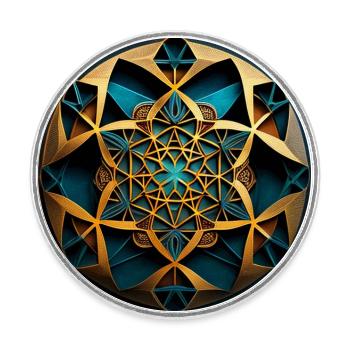 Heilige Geometrie - Runder Kühlschrankmagnet - Weiß - Vorne