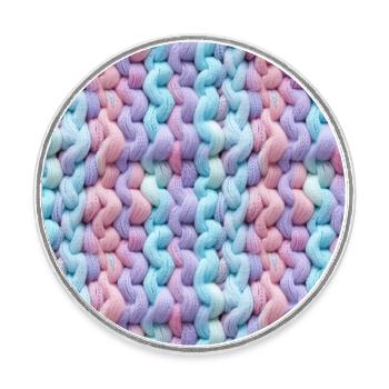 Pastellfarbene Strickwellen - Runder Kühlschrankmagnet - Weiß - Vorne
