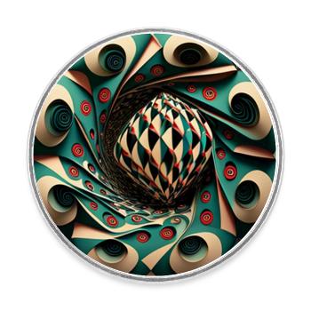 Geometrische Harmonie - Runder Kühlschrankmagnet - Weiß - Vorne