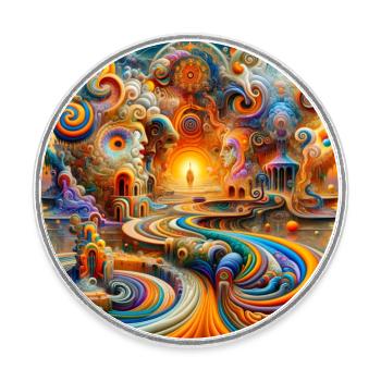 Temple Psyart - Round  fridge magnet - white - Front