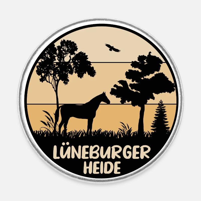 Lüneburger Heide - Runder Kühlschrankmagnet - Weiß