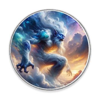 Troll in the clouds - Round  fridge magnet - white - Front