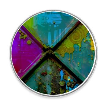 abstrakter bunter rostiger Hintergrund - Runder Kühlschrankmagnet - Weiß - Vorne
