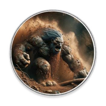 Troll emerging from the ground - Round  fridge magnet - white - Front
