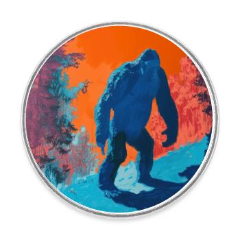 BigFoot, big foot, sasquatch - Runder Kühlschrankmagnet - Weiß - Vorne