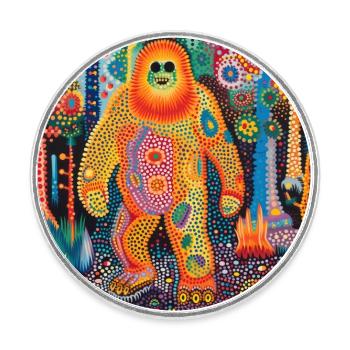 BigFoot, big foot, sasquatch - Runder Kühlschrankmagnet - Weiß - Vorne