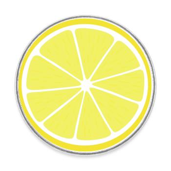 lemon slice - Round  fridge magnet - white - Front