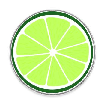Lime Slice - Round  fridge magnet - white - Front
