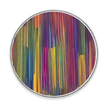 Colorful Stripes Pattern Texture Wallpaper - Round  fridge magnet - white - Front