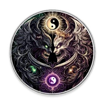 Équilibre des pouvoirs - Magnet rond - blanc - Devant