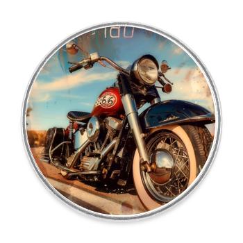 Vintage moto usa desert - Magnet rond - blanc - Devant