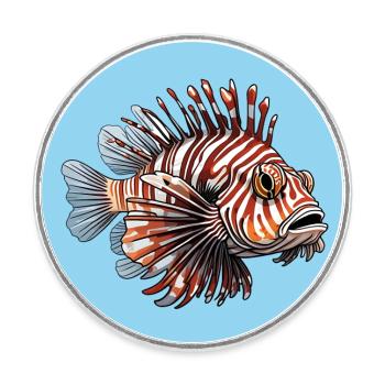 Rotfeuerfisch Korallenfisch - Runder Kühlschrankmagnet - Weiß - Vorne