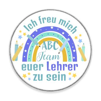 Lehrer - Runder Kühlschrankmagnet - Weiß - Vorne