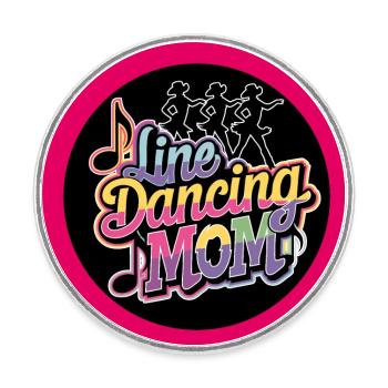 Line Dancing Mom Mama tanzt Line Dance - Round  fridge magnet - white - Front