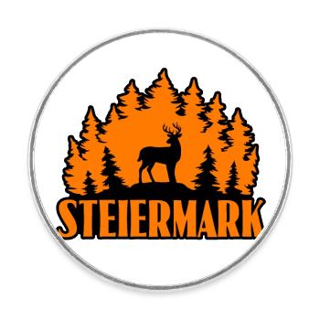 Steiermark - Runder Kühlschrankmagnet - Weiß - Vorne