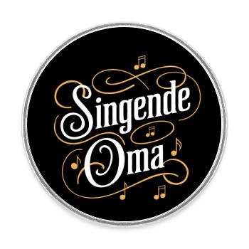 Singende Oma - Großmutter ist im Chor Gesangverein - Runder Kühlschrankmagnet - Weiß - Vorne
