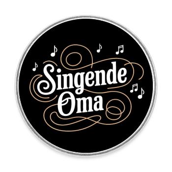 Singende Oma - Großmutter ist im Chor Gesangverein - Runder Kühlschrankmagnet - Weiß - Vorne