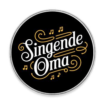 Singende Oma - Großmutter ist im Chor Gesangverein - Runder Kühlschrankmagnet - Weiß - Vorne