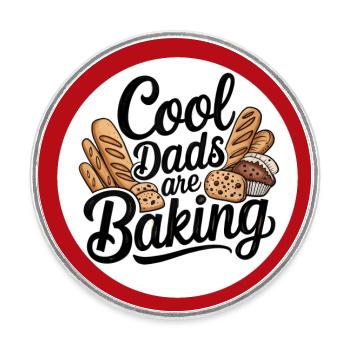 Coole Papas backen mein Papa ist Bäcker - Runder Kühlschrankmagnet - Weiß - Vorne
