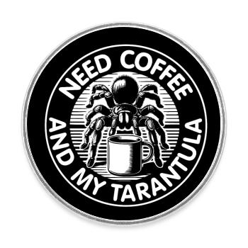 Café et tarentule araignée disant café disant - Magnet rond - blanc - Devant