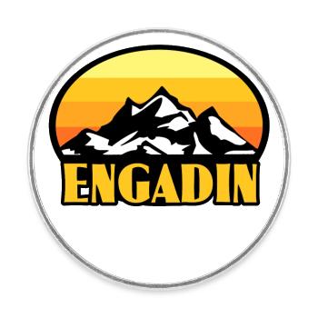 Engadin - Runder Kühlschrankmagnet - Weiß - Vorne