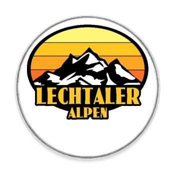 Lechtaler Alpen - Runder Kühlschrankmagnet - Weiß - Vorne