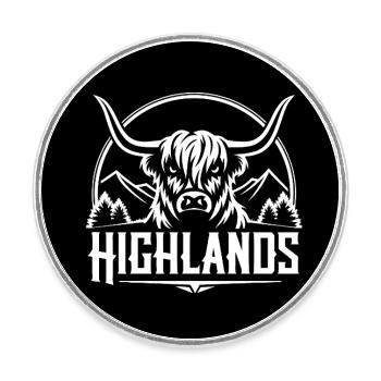 Highlands : autres graphismes Highlands - Magnet rond - blanc - Devant