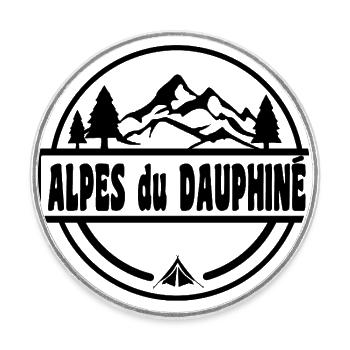 Alpes du Dauphine - Runder Kühlschrankmagnet - Weiß - Vorne