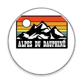 Alpes du Dauphine - Runder Kühlschrankmagnet - Weiß - Vorne