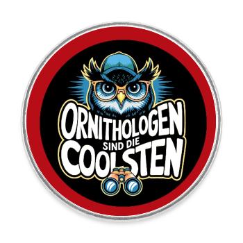 Ornithologen sind die Coolsten lustige Eule - Runder Kühlschrankmagnet - Weiß - Vorne