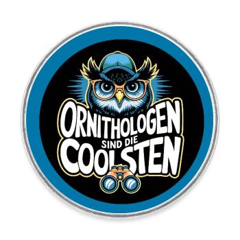 Ornithologen sind die Coolsten lustige Eule - Runder Kühlschrankmagnet - Weiß - Vorne