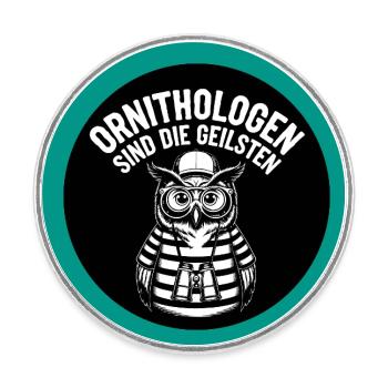 Ornithologen sind die Coolsten lustige Eule - Runder Kühlschrankmagnet - Weiß - Vorne
