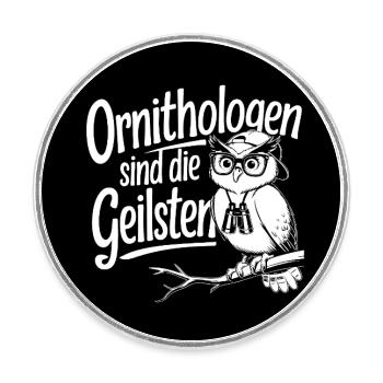 Ornithologen sind die Coolsten Eule mit Fernglas - Runder Kühlschrankmagnet - Weiß - Vorne