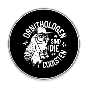 Ornithologen sind die Coolsten Eule mit Fernglas - Runder Kühlschrankmagnet - Weiß - Vorne