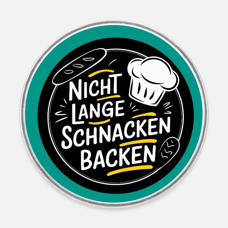 einfach Backen Bäcker mit Herz und Seele - Runder Kühlschrankmagnet - Weiß