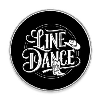 Line Dancing Country Dance - Line Dance Tanzen - Runder Kühlschrankmagnet - Weiß - Vorne