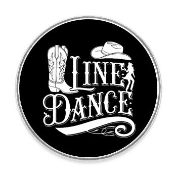 Line Dancing Country Dance - Line Dance Tanzen - Round  fridge magnet - white - Front
