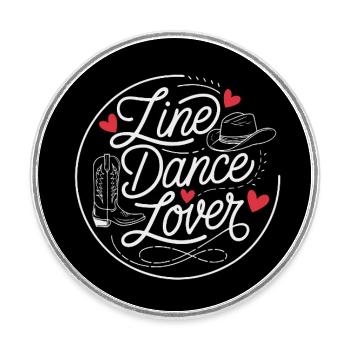 Line Dancing Country Dance - Line Dance Tanzen - Runder Kühlschrankmagnet - Weiß - Vorne
