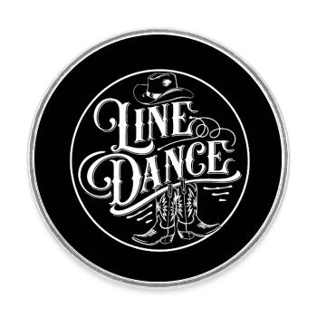 Line Dancing Country Dance - Line Dance Tanzen - Runder Kühlschrankmagnet - Weiß - Vorne