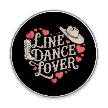 Line Dancing Country Dance - Line Dance Tanzen - Runder Kühlschrankmagnet - Weiß - Vorne