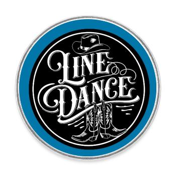 Line Dancing Country Dance - Line Dance Tanzen - Runder Kühlschrankmagnet - Weiß - Vorne
