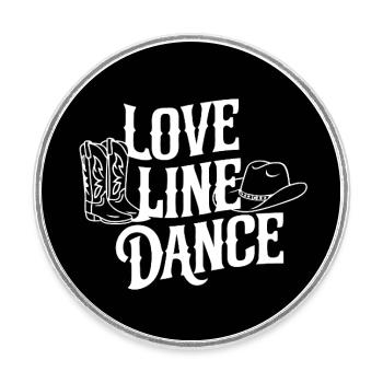 Line Dancing Country Dance - Line Dance Tanzen - Runder Kühlschrankmagnet - Weiß - Vorne
