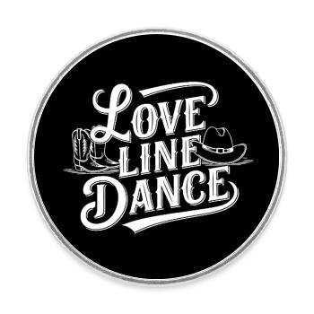 Line Dancing Country Dance - Line Dance Tanzen - Runder Kühlschrankmagnet - Weiß - Vorne